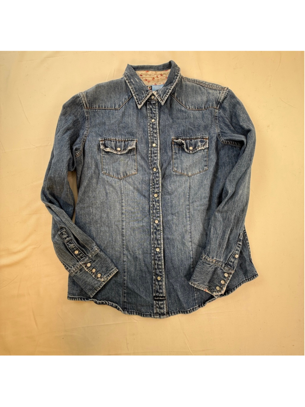 Duck Head Jeans Co Western Denim Snap Front Shirt Womens Small Vintage Y2K Cotto